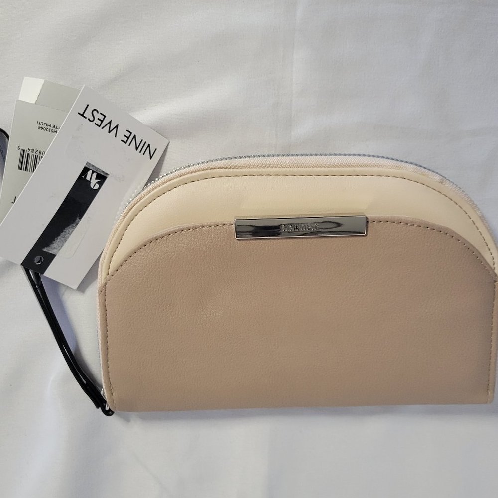Nine West 'Morton SLG' Wristlet Two Tone Tan/Beige NWT